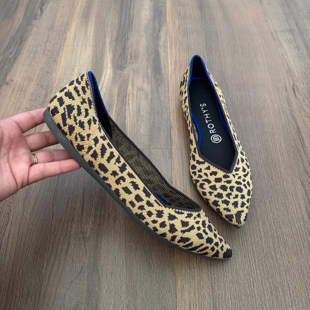 NEW Rothy's The Point Leopard Print Flats - Size  9.5